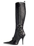 Viper Luxe Croc Buckle Heel Boots