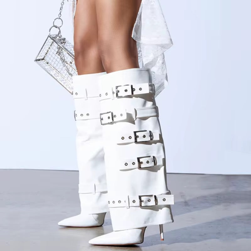 Asylum Buckle Stiletto Boots