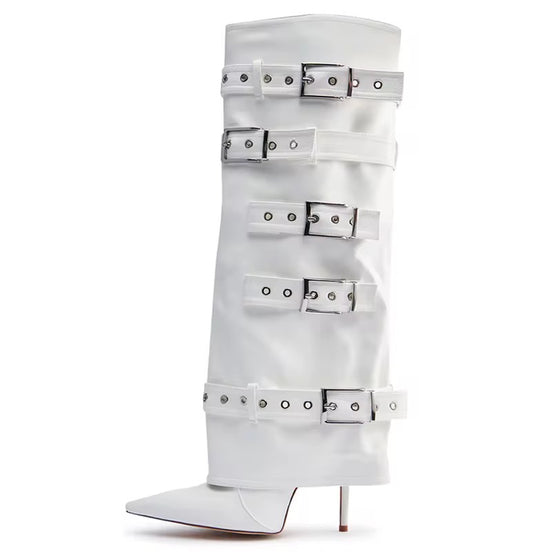 Asylum Buckle Stiletto Boots