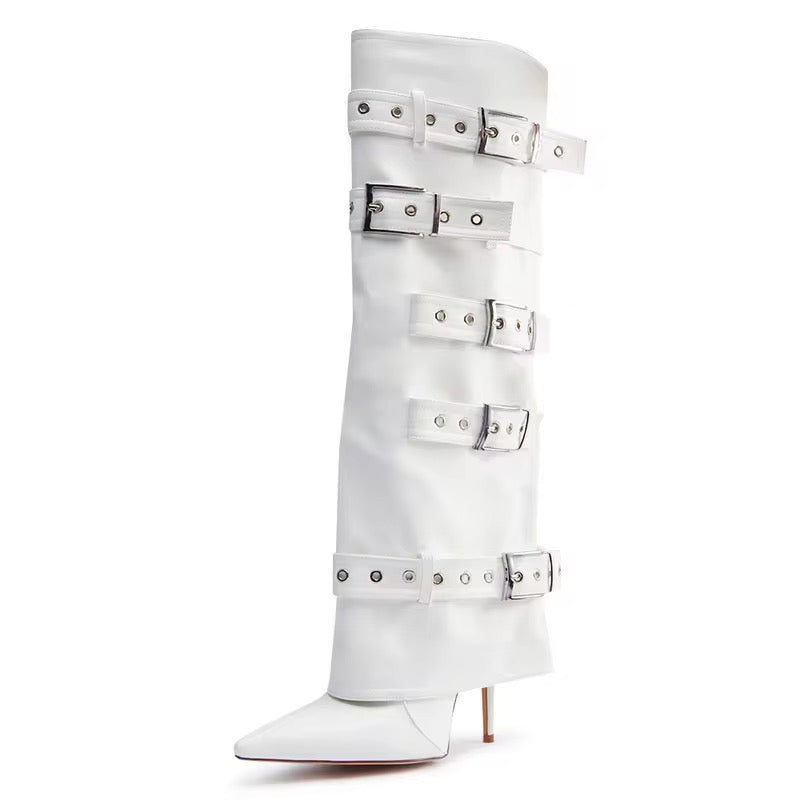 Asylum Buckle Stiletto Boots