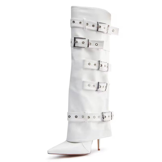 Asylum Buckle Stiletto Boots