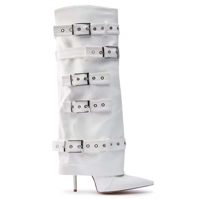 Asylum Buckle Stiletto Boots
