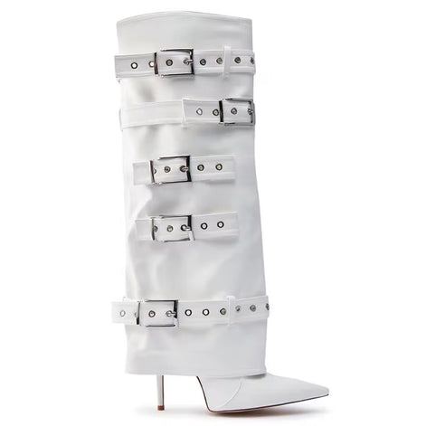 Asylum Buckle Stiletto Boots