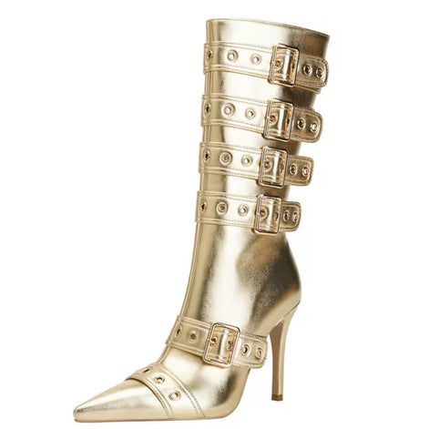 Rebel Chain-Link Buckle Boots