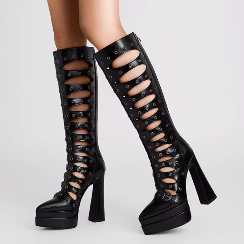 Dominatrix Platform Cut-Out Boots