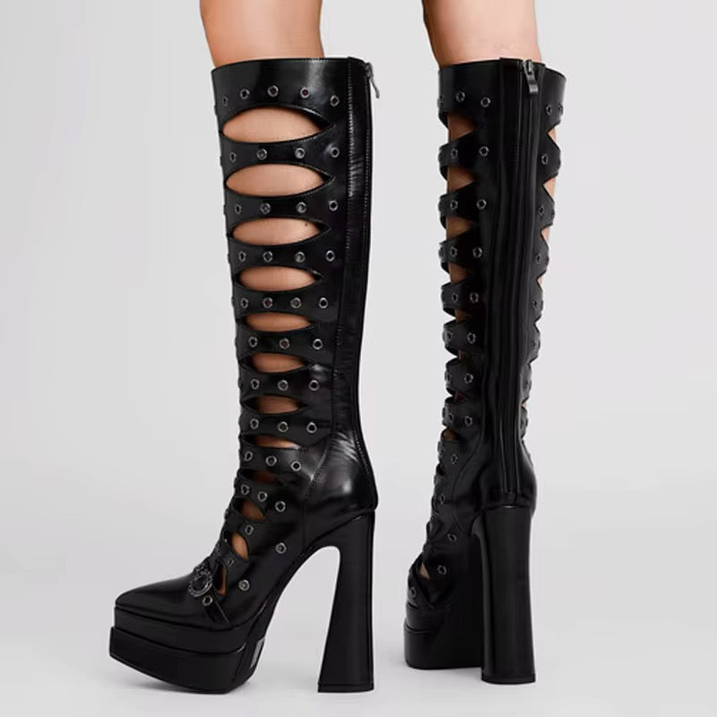 Dominatrix Platform Cut-Out Boots