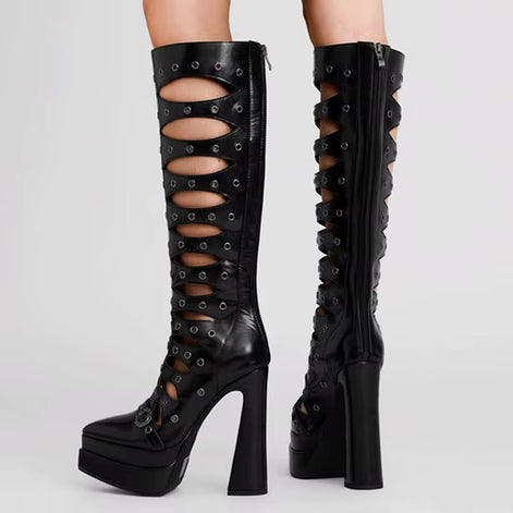 Dominatrix Platform Cut-Out Boots