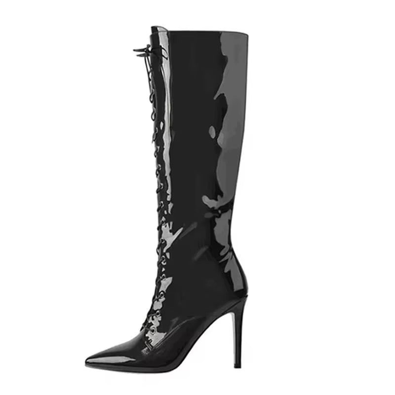 Luxe Lace-Up Stiletto Boots