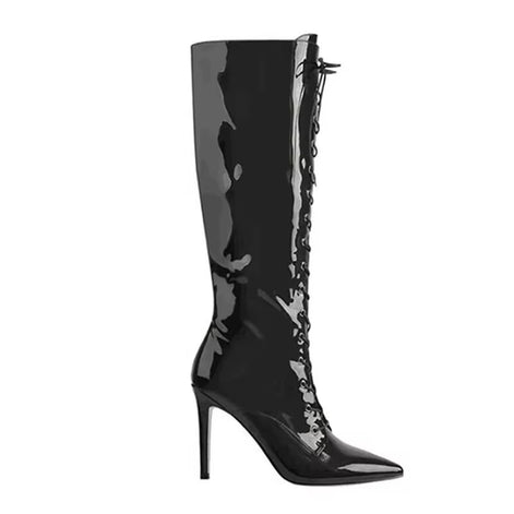 Luxe Lace-Up Stiletto Boots