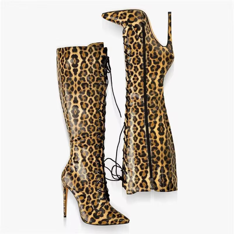 Luxe Lace-Up Stiletto Boots