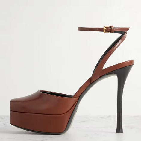 Sleek Platform Ankle Strap Heels