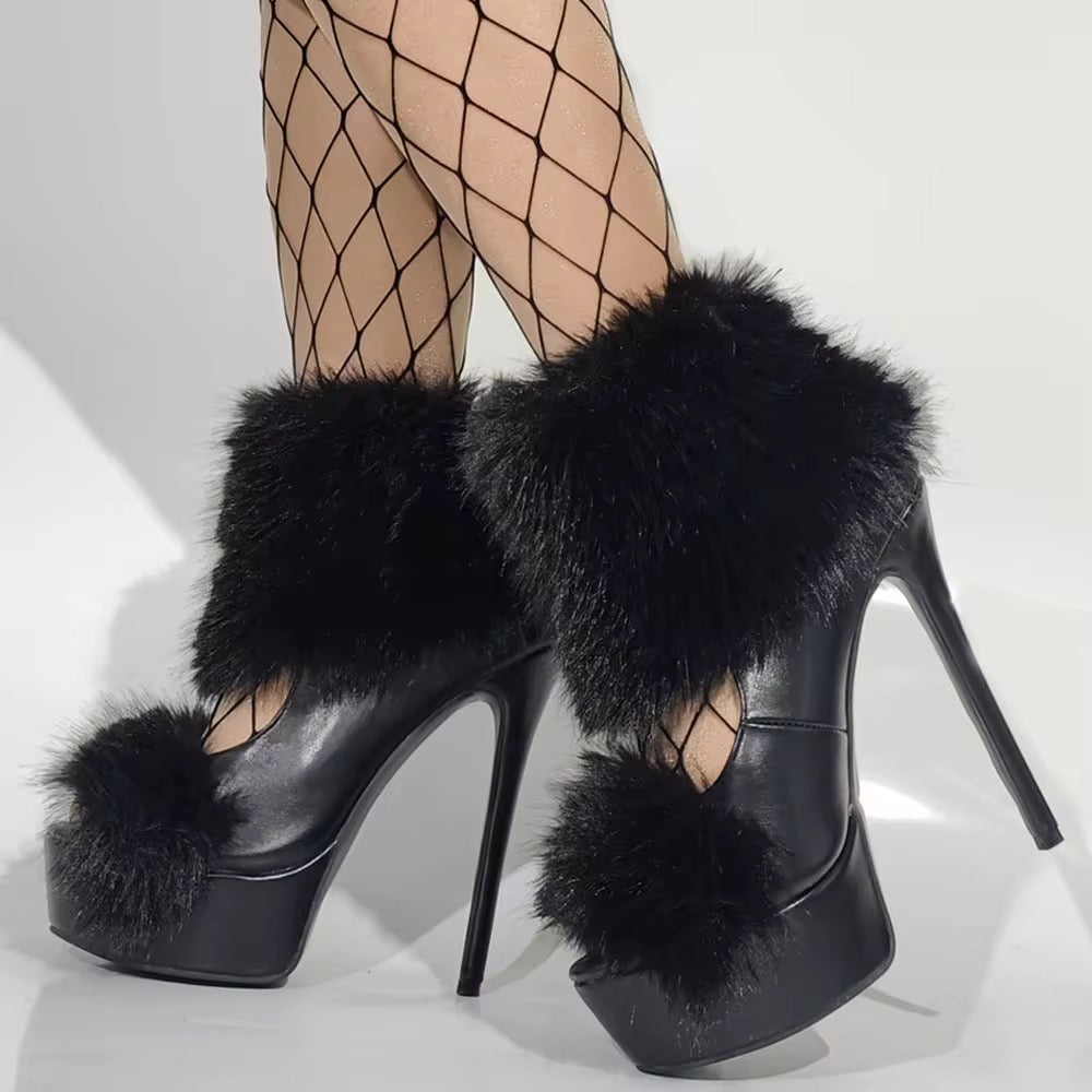 Fur Fantasy Platform Heels