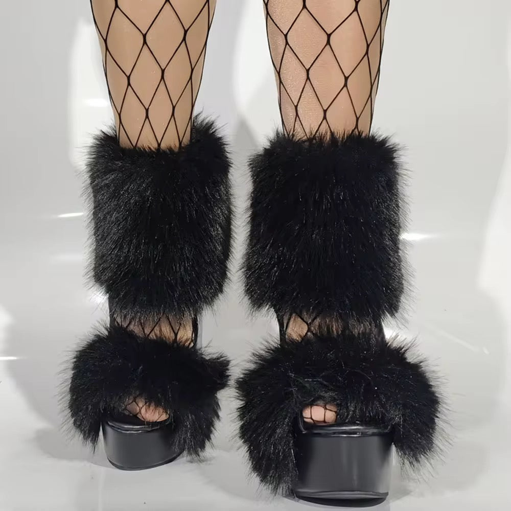 Fur Fantasy Platform Heels