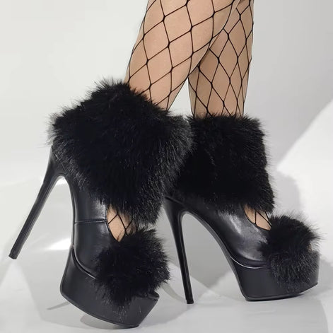Fur Fantasy Platform Heels