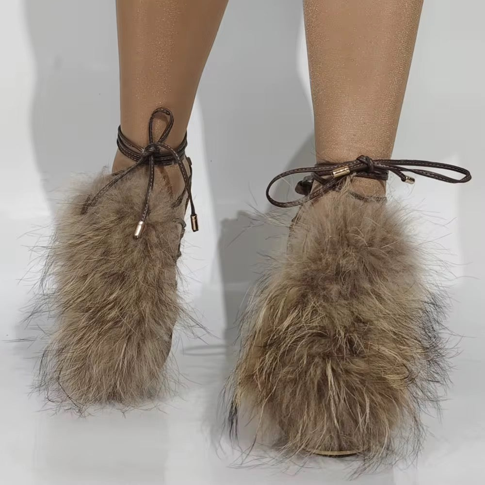 Fur Chocolate Fantasy Heels