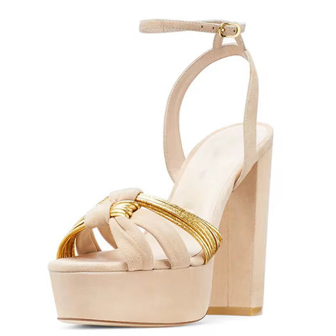 Golden Knot Platform Heels