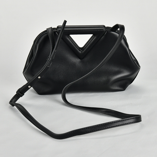 Triangle Cloud Leather Diagonal Handbag